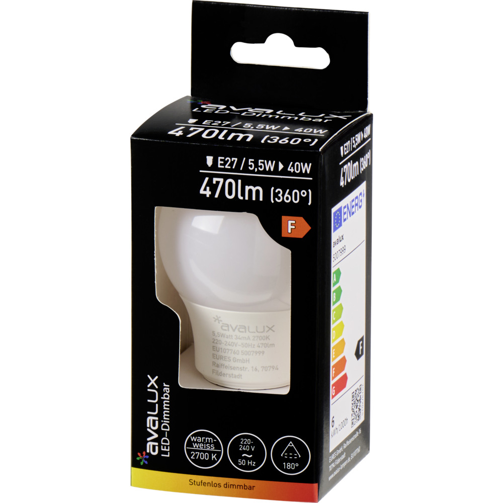 LED-Lampe 5,5 Watt dimmbar in Birnenform E27 Sockel image number 1