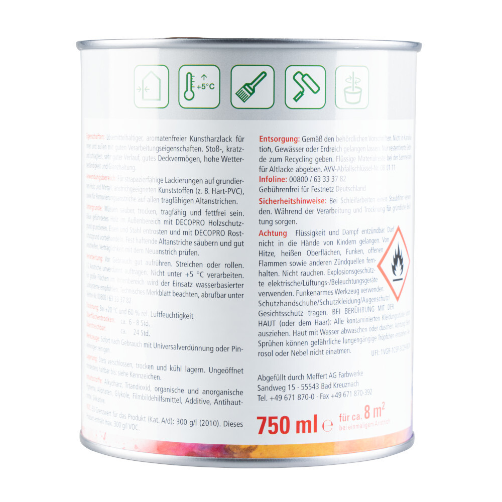 DECOPRO Seidenglanzlack nussbraun RAL 8011 für innen und außen image number 1