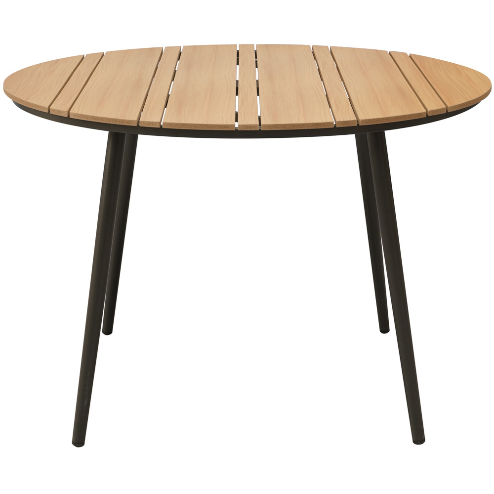 Gartentisch &Oslash;110cm mit Nonwood-Tischplatte, teaklook image number 0