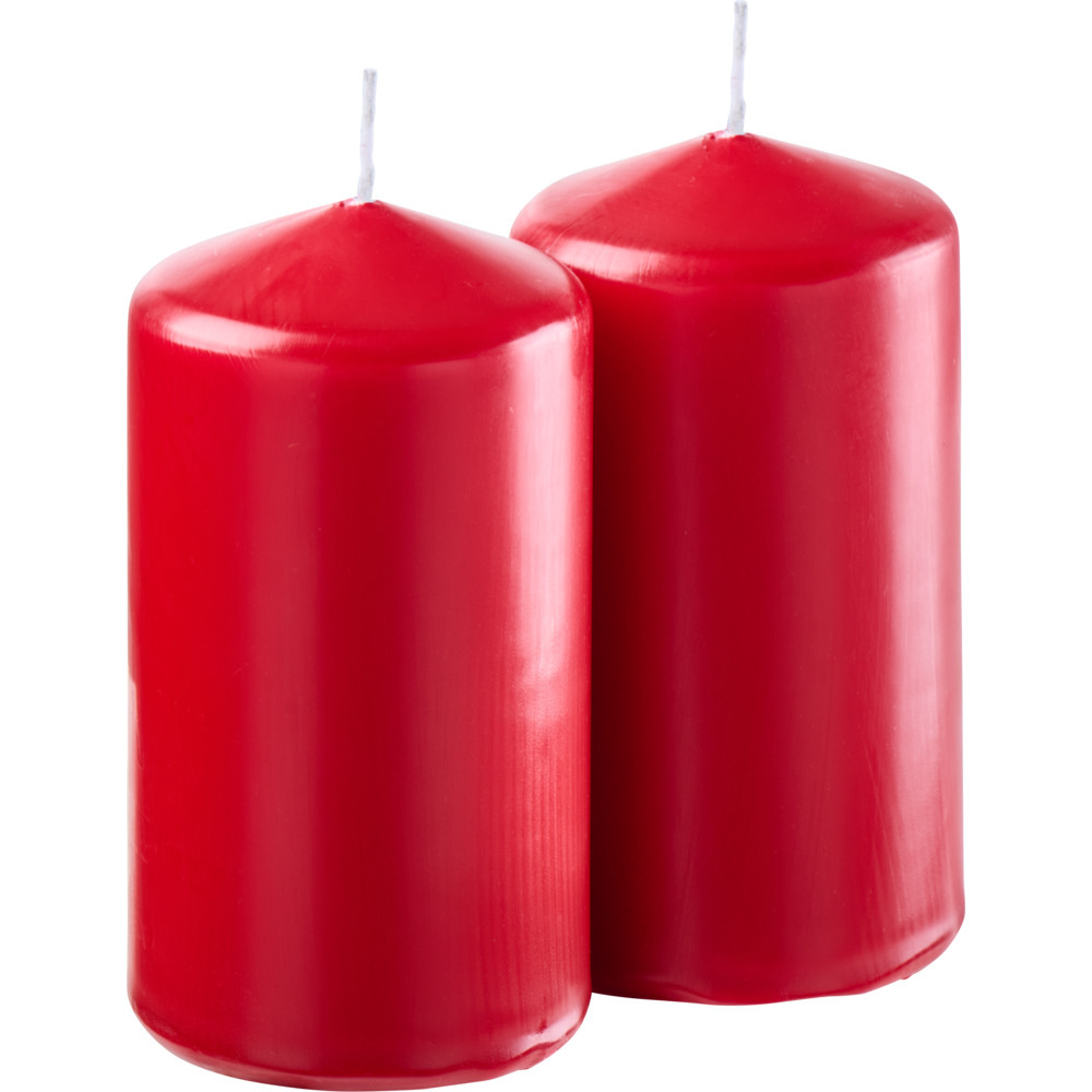 Stumpenkerze 2er-Set 120 x Ø 65 mm karminrot