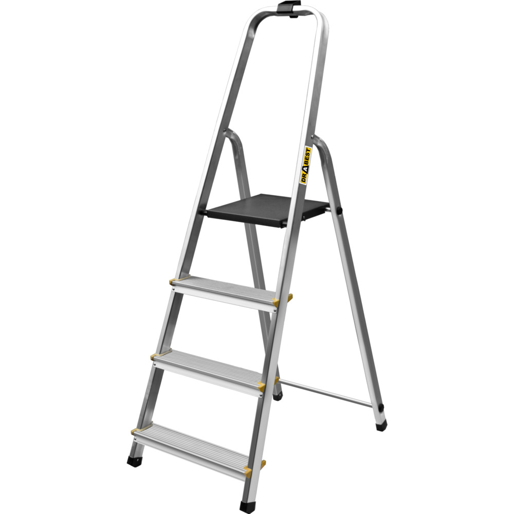 Stehleiter 4-stufig aus Aluminium mit 60 cm Haltebügel