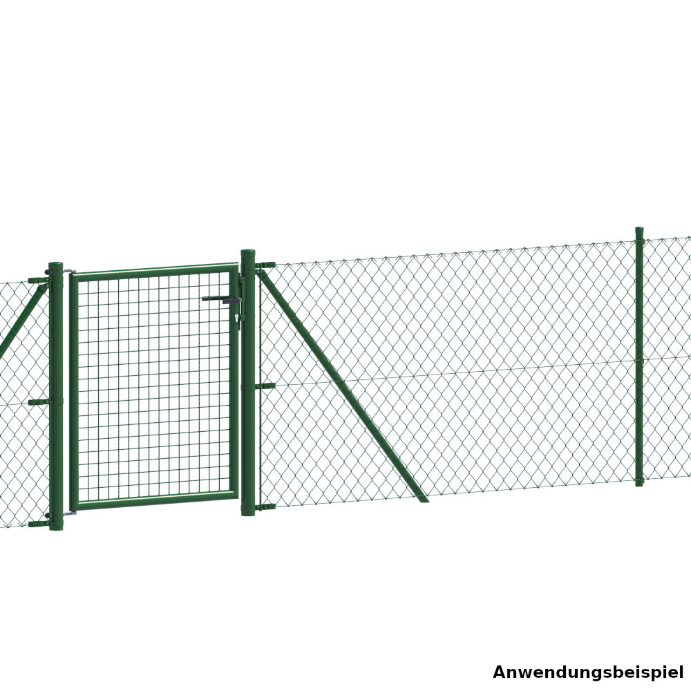 Gartentor aus Metall für Maschendrahtzaun grün, Höhe 100 cm, Einzeltor image number 1