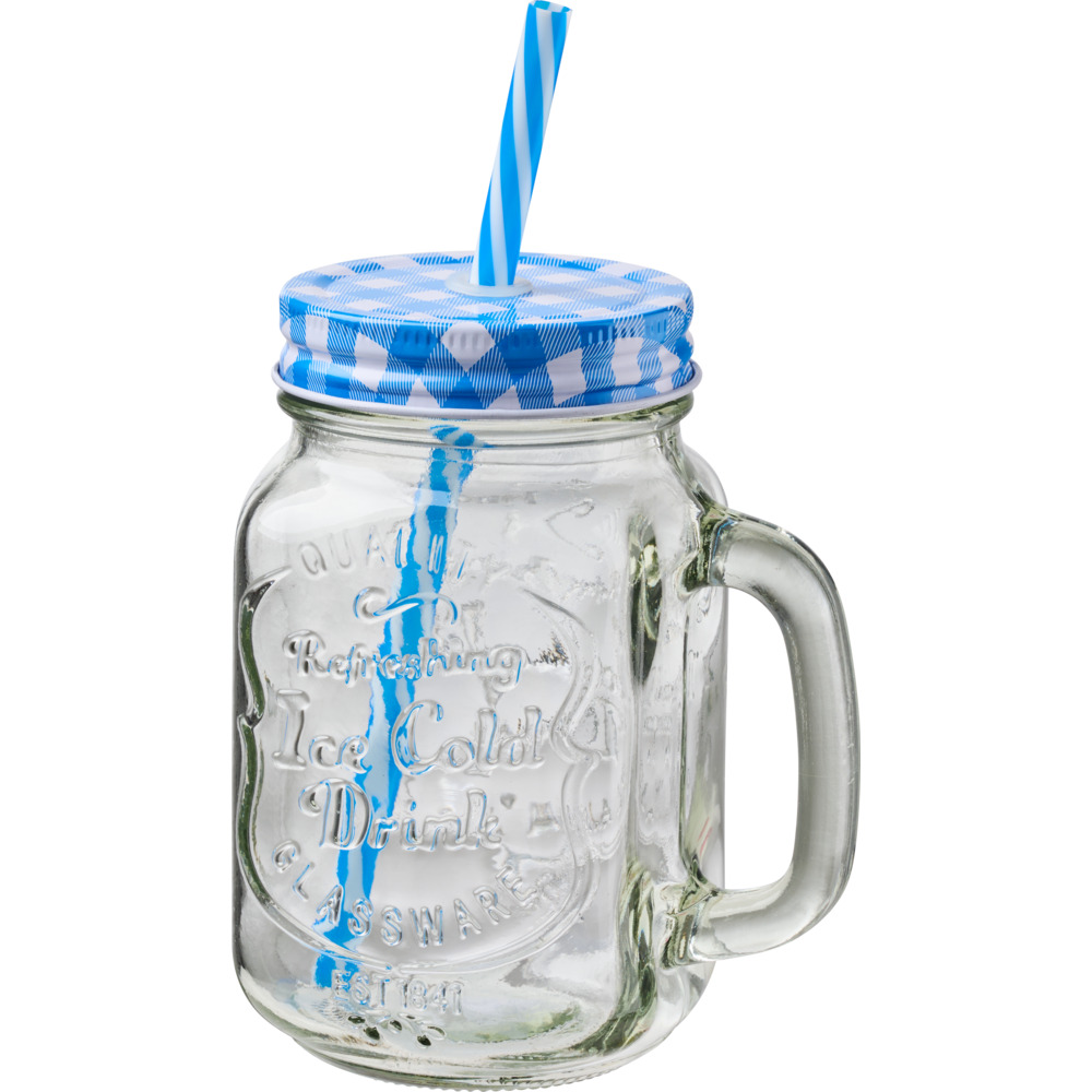 Trinkglas Dekoglas 480ml mit Deckel in verschiedenen Farben image number 2