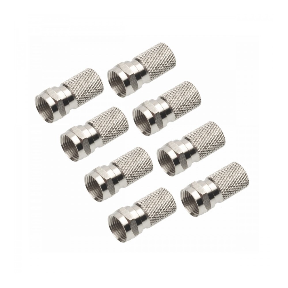 F-Stecker 8Stk. 8mm gerade schraubbar Metall image number 0