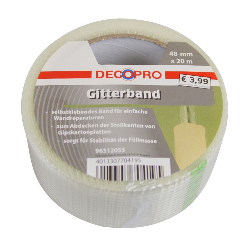 Gitterband 48 mm x 20 m selbstklebend weiß Trockenbau