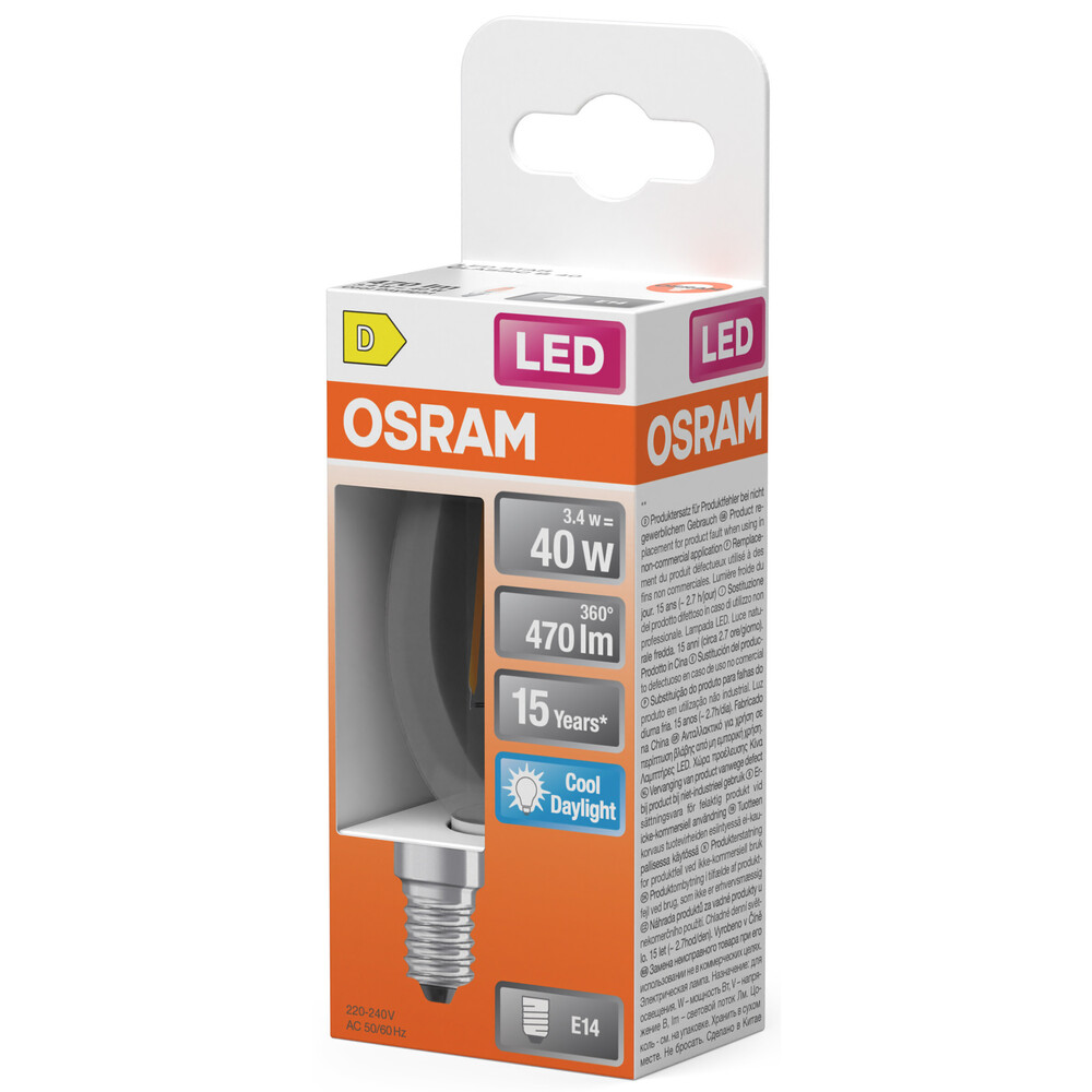LED-Filament-Kerzenlampe E14 3,4W, 470lm image number 1