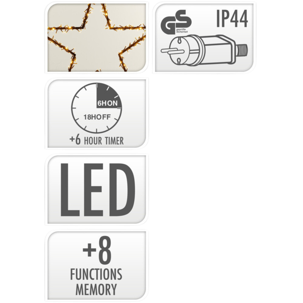 Gartenstecker Stern mit 150 LEDs 60 x 73 cm image number 1