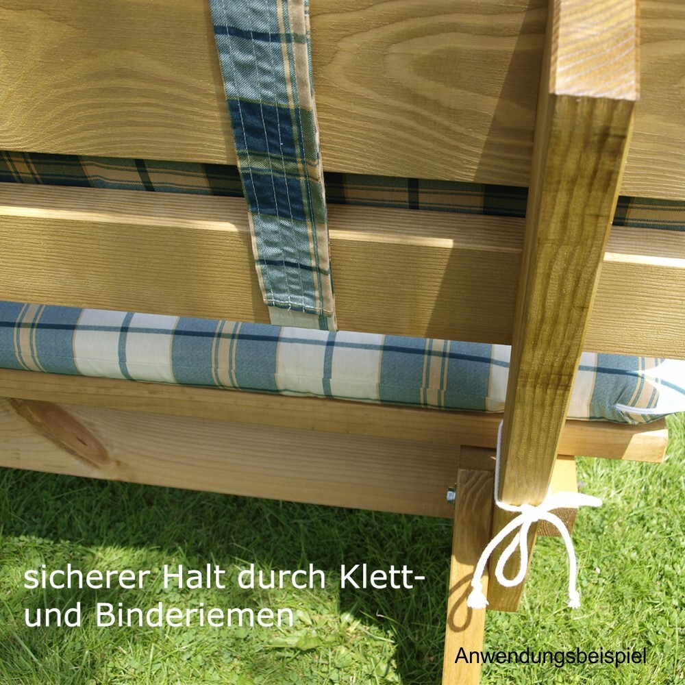 Auflage Boston für 3-Sitzer Gartenbank 2-teilig grün/beige kariert image number 1