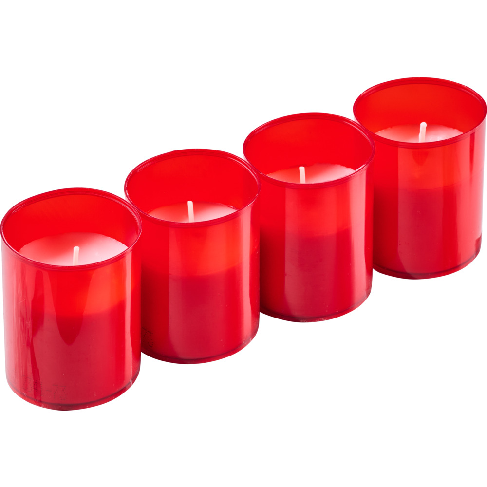 Grabkerzen Nachfüllpack 4er-Set rot