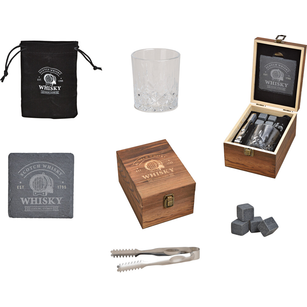 Whisky-Set 8-teilig in Holzkiste