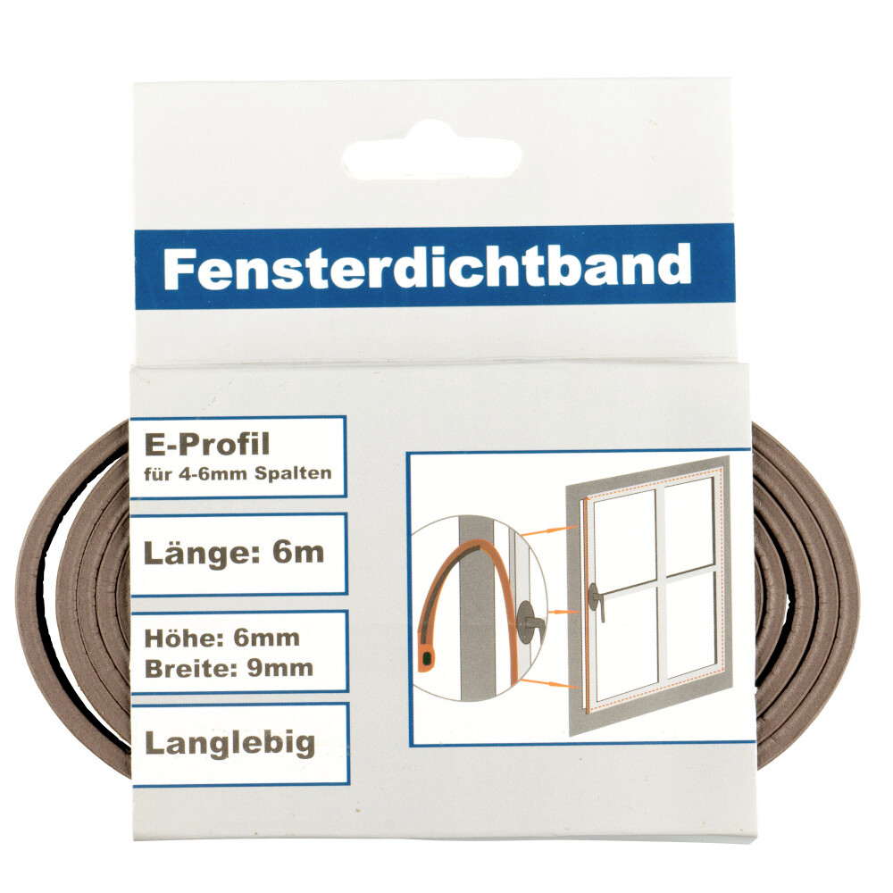Fensterdichtung mit E-Profil in braun auf 6 m Rolle image number 6
