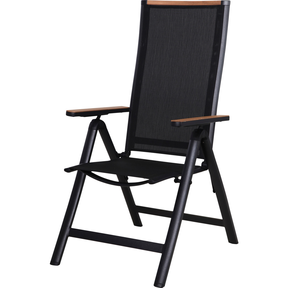 Gartenstuhl mit Armlehne in Holzoptik, klappbar