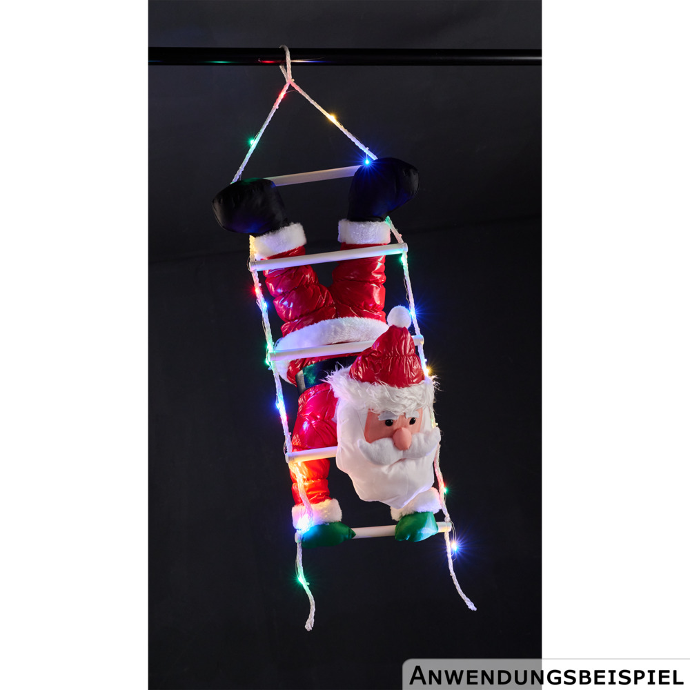 Weihnachtsmann kopfüber auf LED-Leiter 110 cm image number 3