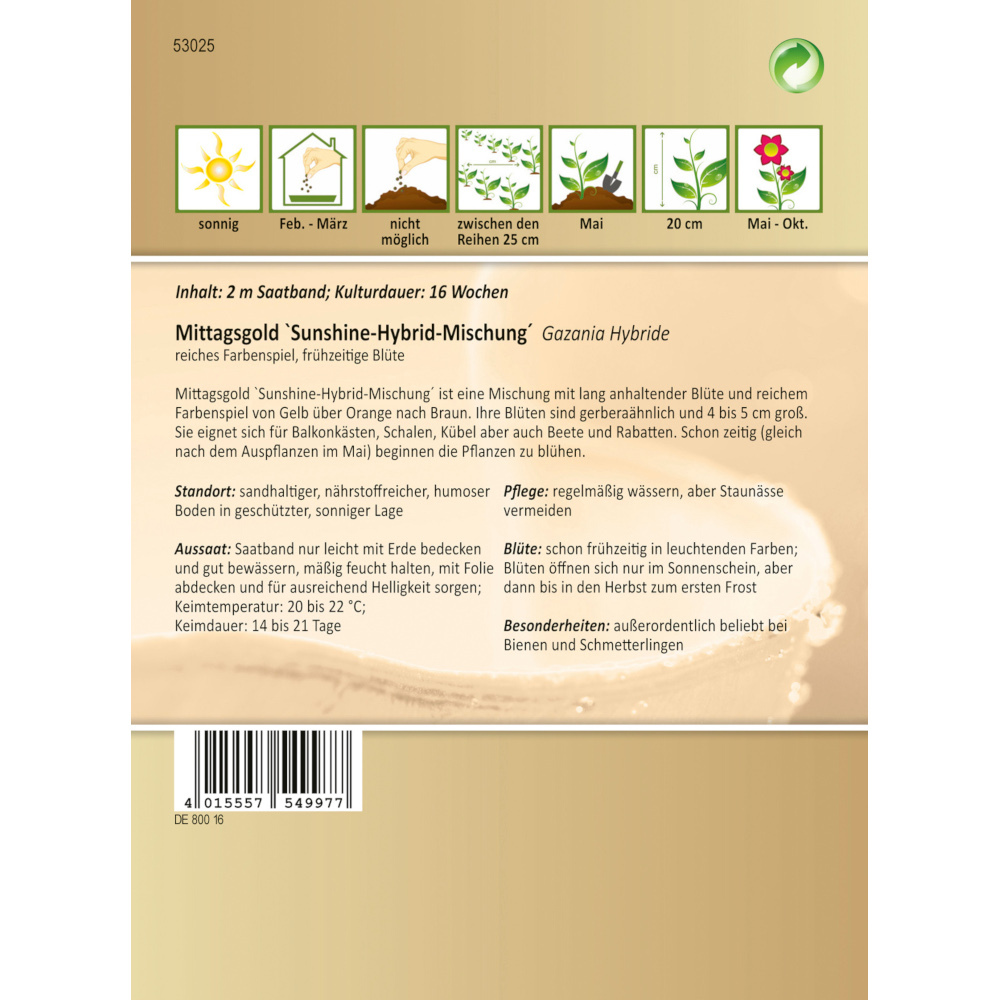 Saatband Mittagsgold ca. 2 laufende Meter image number 1