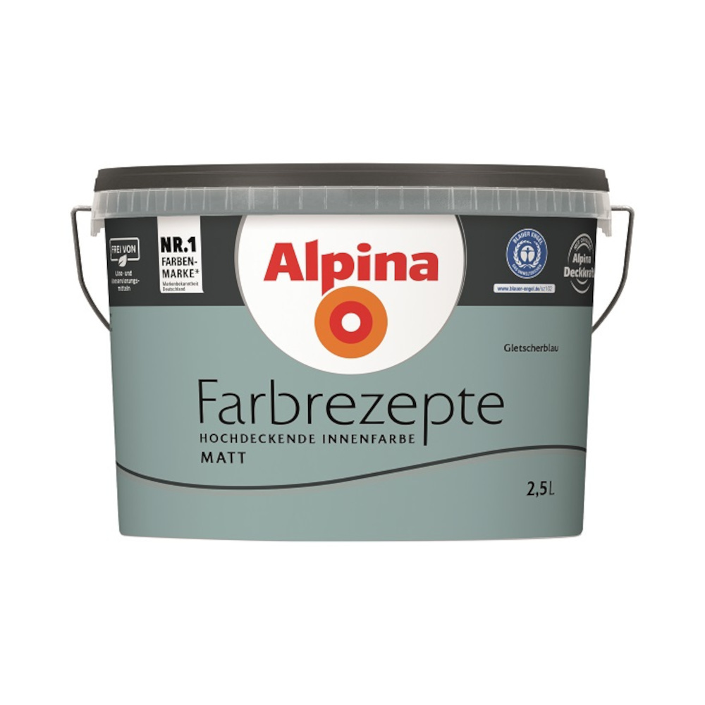 Alpina Farbrezepte Gletscherblau matt 2,5 Liter image number 0