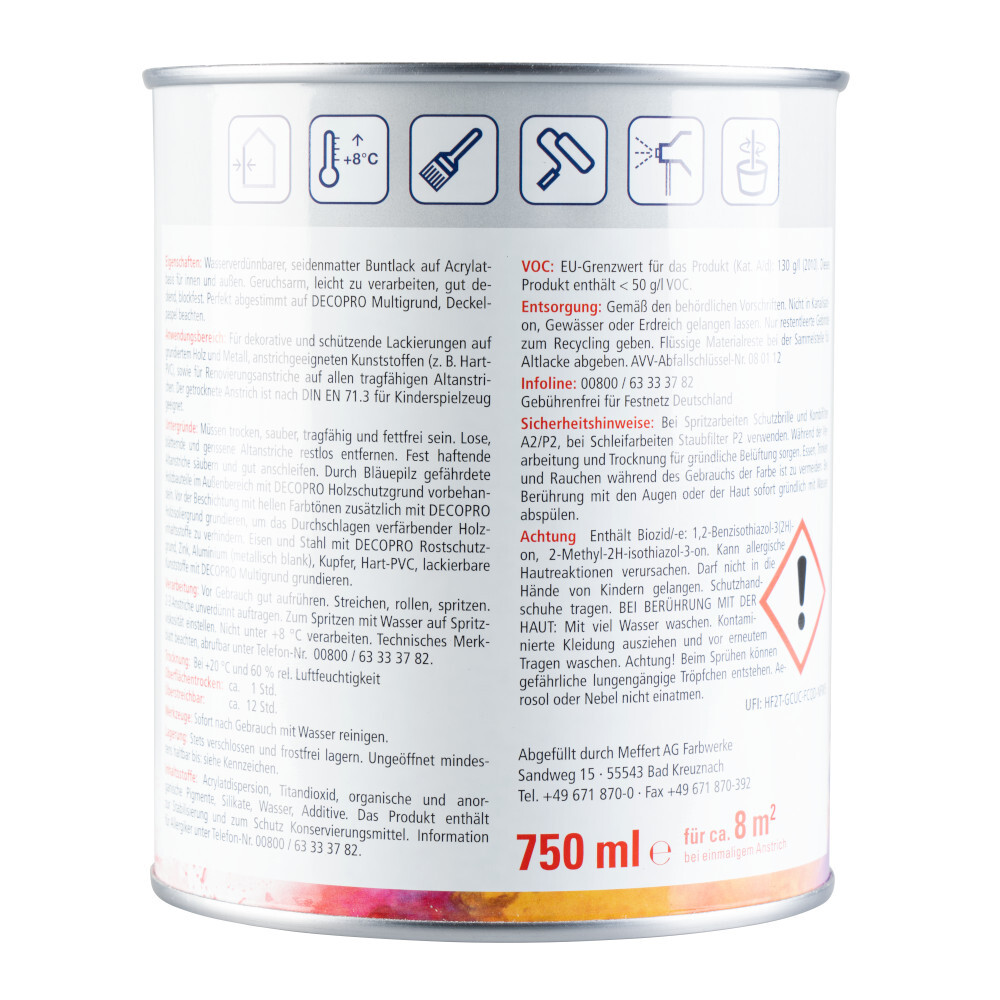 DECOPRO Acryl Seidenmattlack moosgrün RAL 6005 für innen und außen image number 1