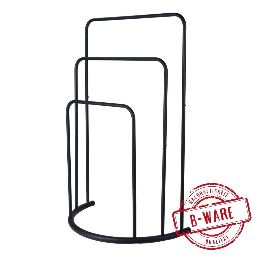 Handtuchhalter schwarz mit 3 Haltestangen B-Ware
