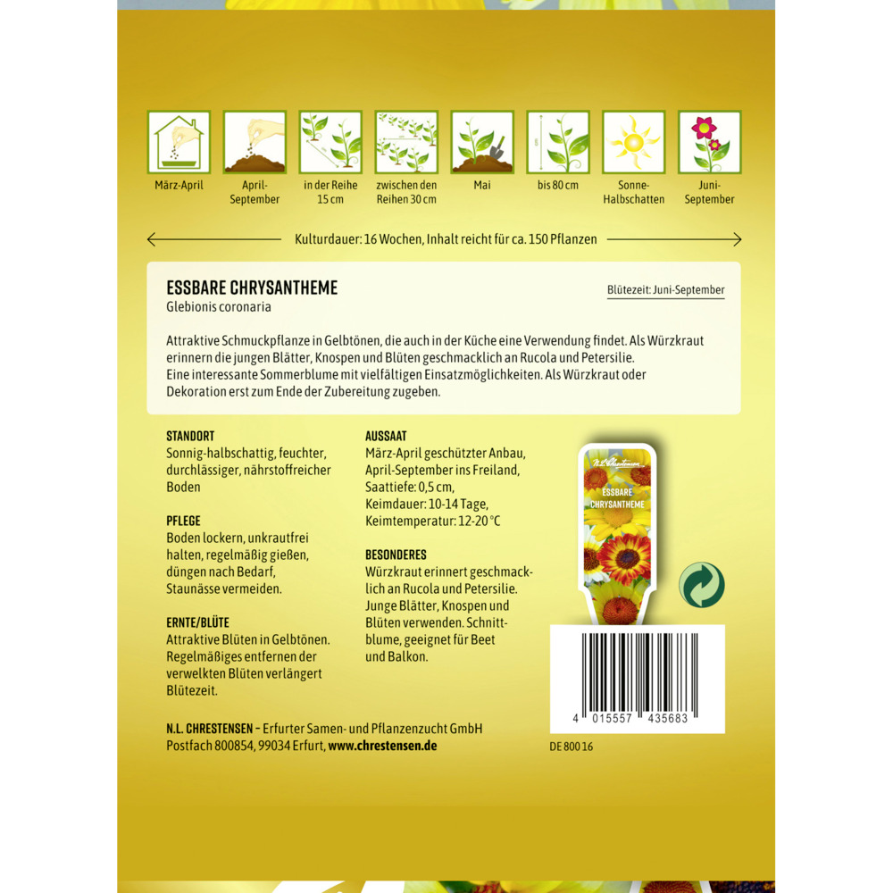 Saatgut Essbare Chrysantheme image number 1