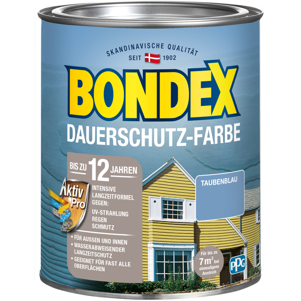 BONDEX Dauerschutz-Farbe Taubenblau 750 ml image number 0