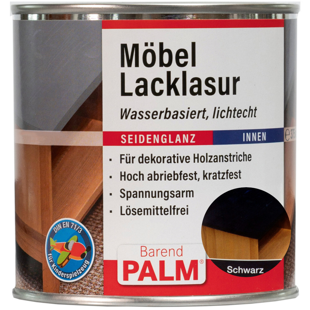 Barend Palm Möbel-Lacklasur Schwarz 375 ml