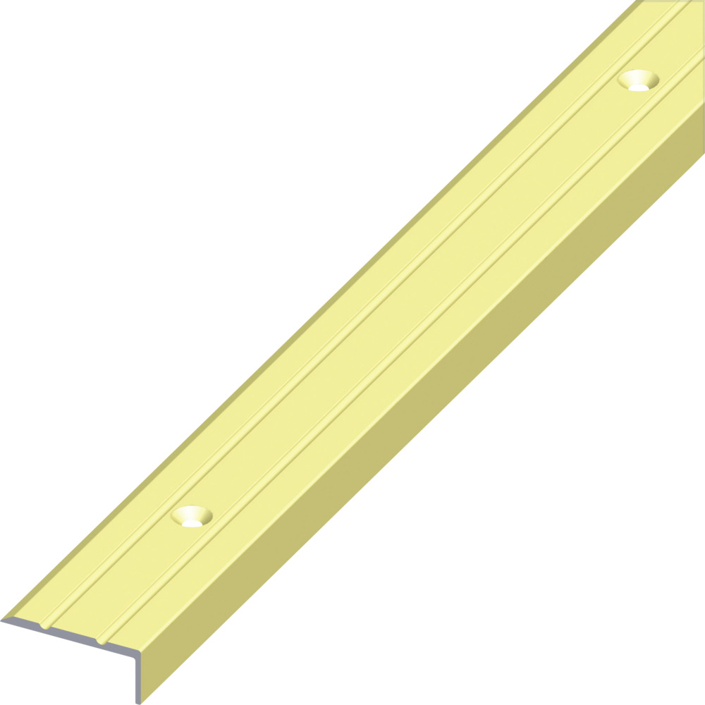 Abschlussprofil Aluminium eloxiert 1000 x 25 x 10 mm messingfarben gelocht gerillt