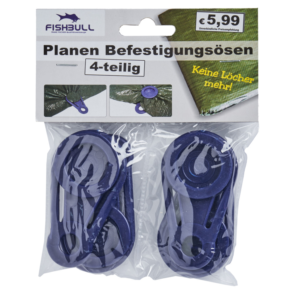 FISHBULL Planenösen Set 4 Stück aus Kunststoff in blau image number 2