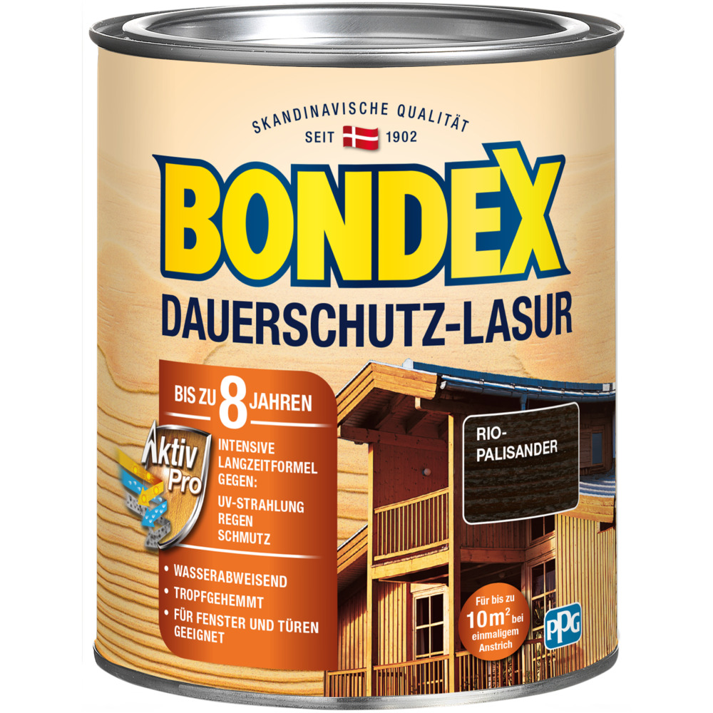 BONDEX Dauerschutz Lasur Rio Palisander 750 ml image number 0