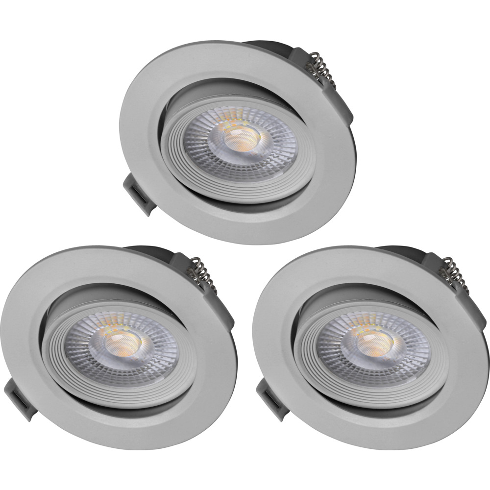 LED-Einbaustrahler-Set 3-teilig 5 W in Silber