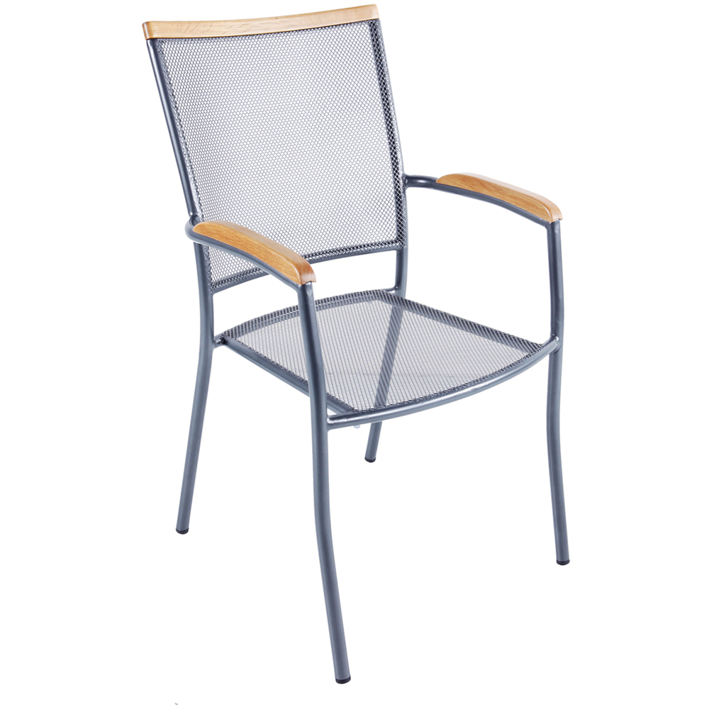 Stapelstuhl 65,5 x 57 x 97 cm Streckmetall mit Holz image number 0