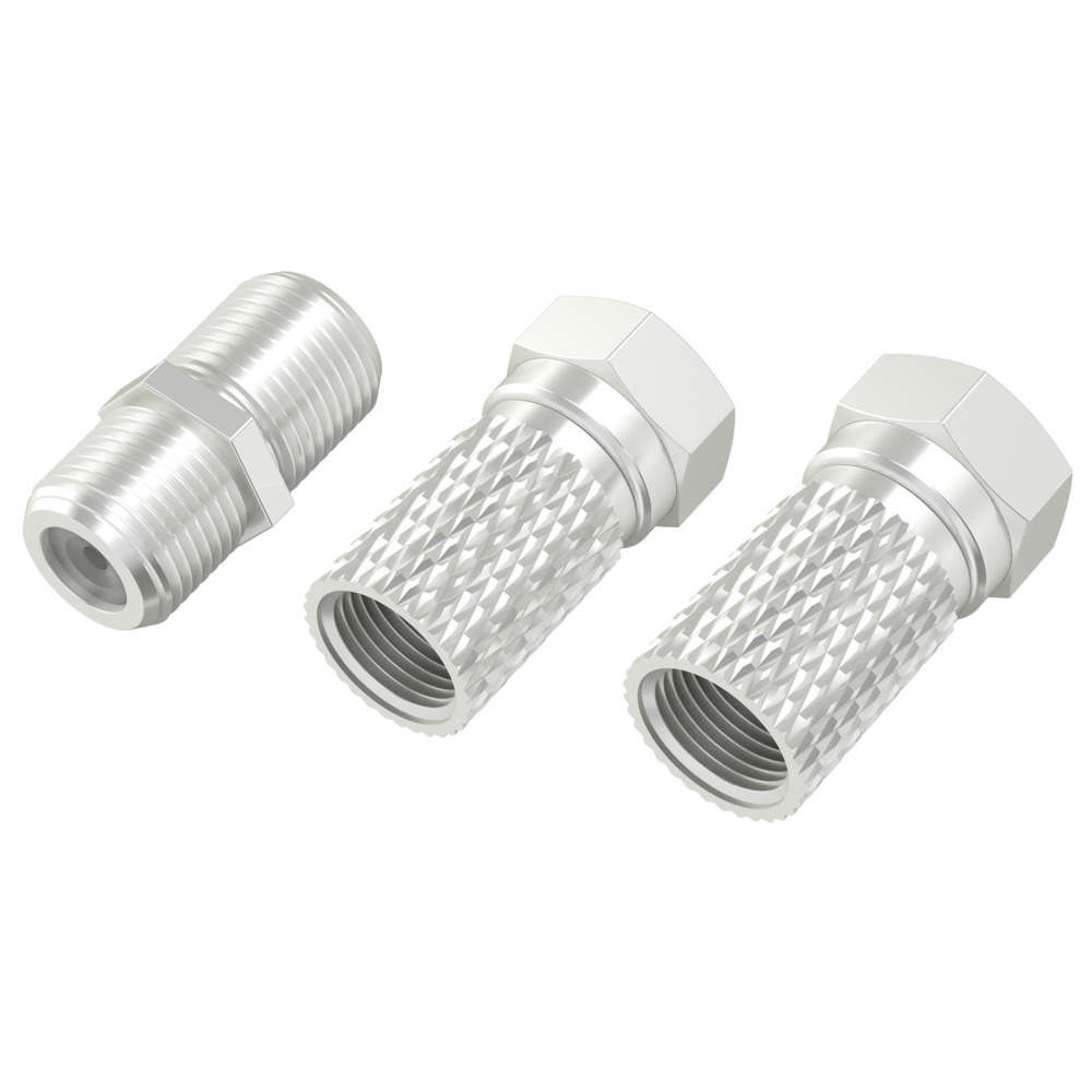 hama® SAT-Adapter-Set, 2 x F-Stecker, 7 mm, 1 x F-Kupplung