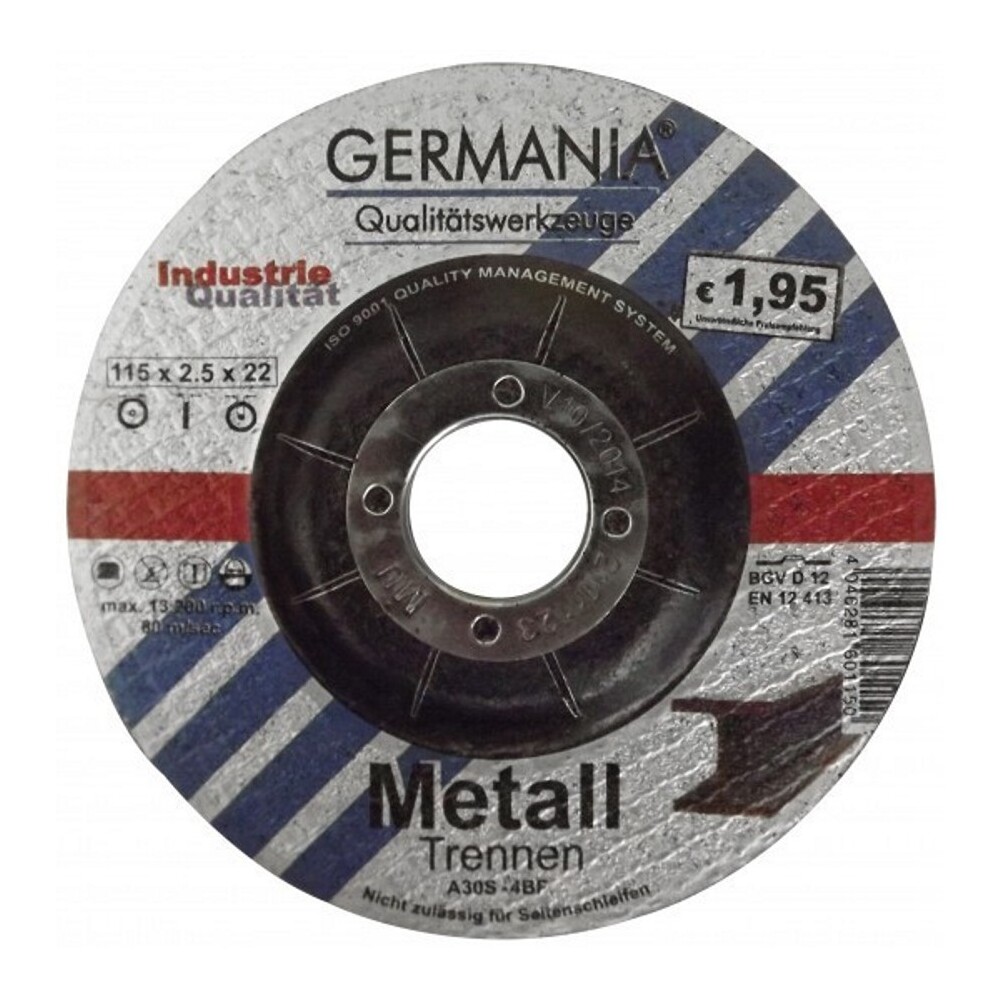 Trennscheibe Metall 115x2,5 bombiert Industriequalität Trennen