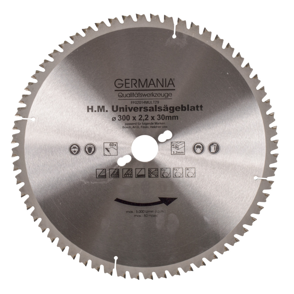 HM Multi Sägeblatt 300x30mm 60Zähne universal Alu Holz Kunststoff Kreissägeblatt image number 0
