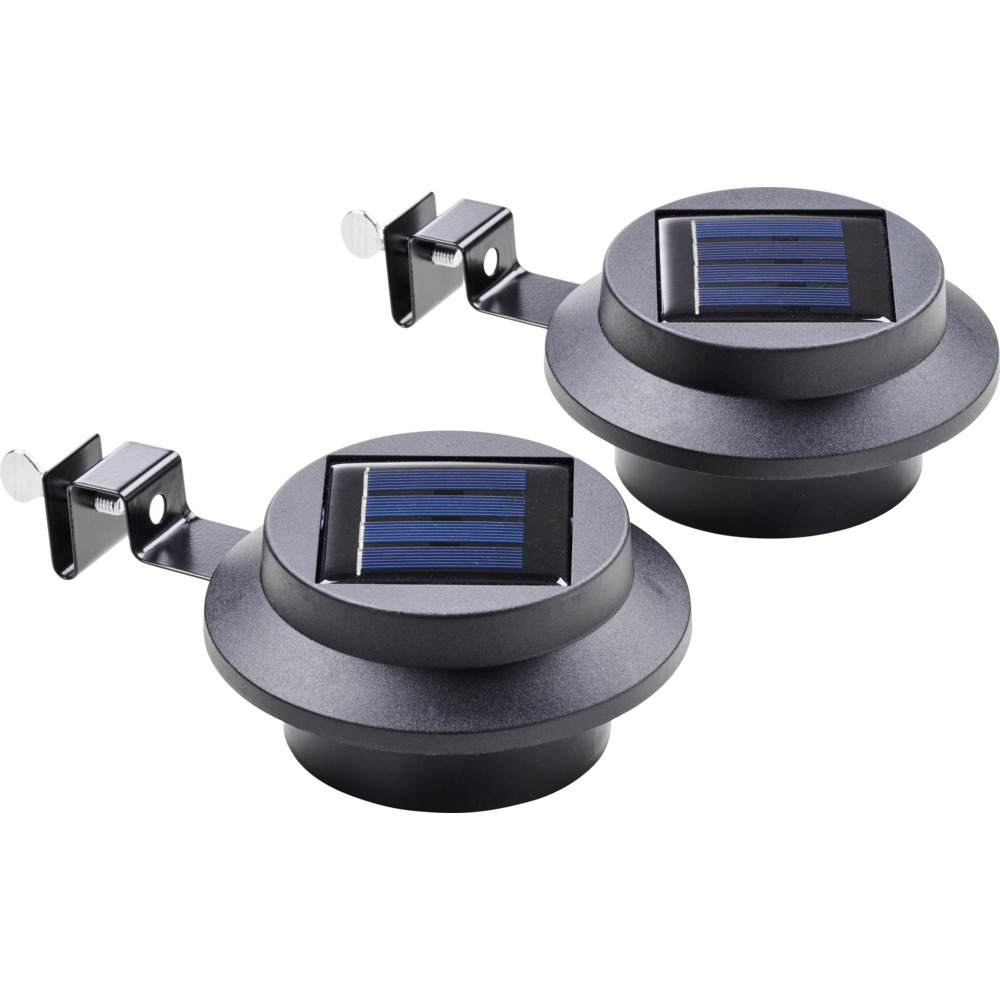 Solar-Dachrinnenleuchten-Set 2 Stück aus Kunststoff