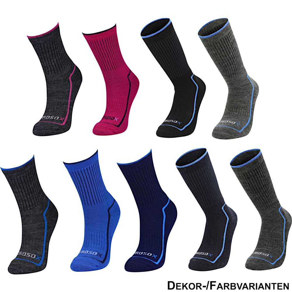 Damen und Herren Merino Socken 2er Pack, sortiert