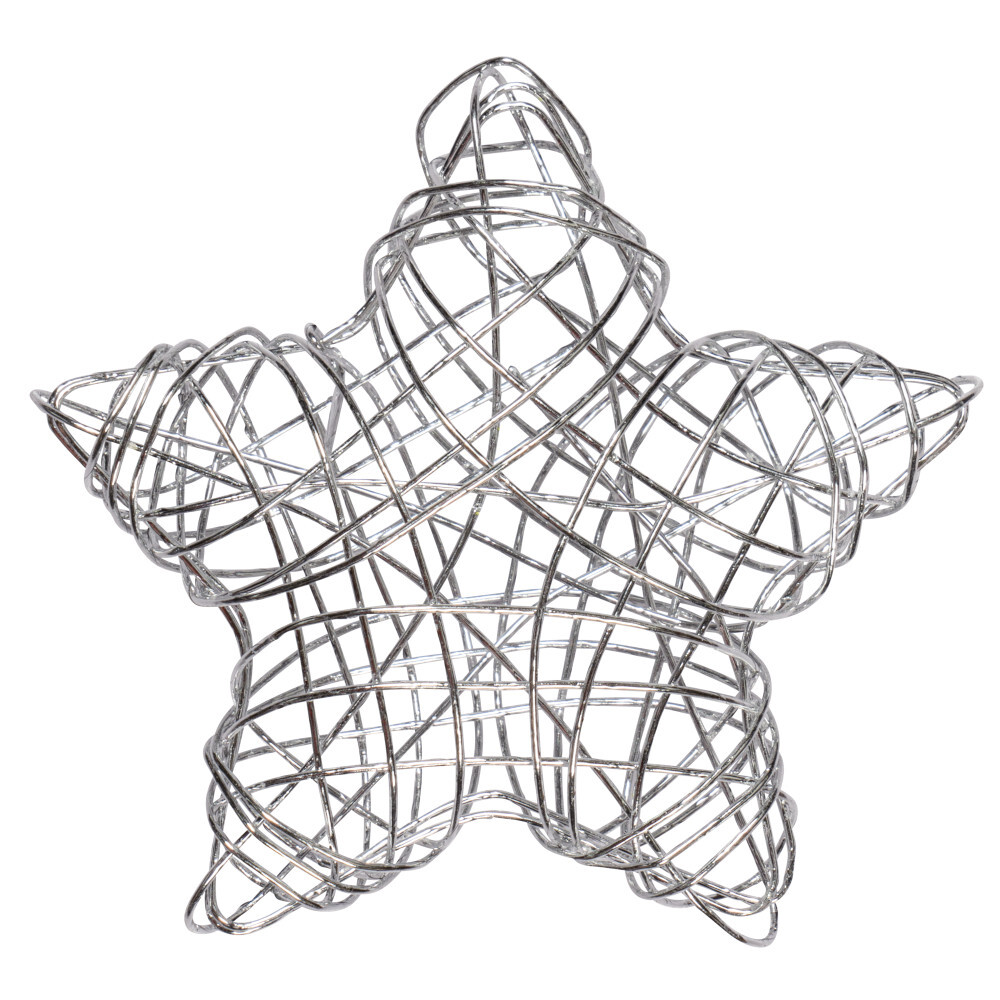 Weihnachtsdeko Drahtsterne-Set 50 Stück je 5,5 cm in silber