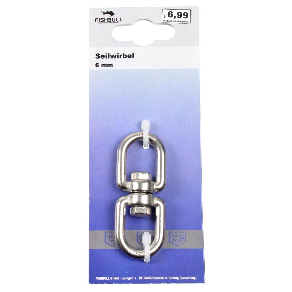 Seilwirbel 6 mm, Edelstahl, Belastbarkeit 250 kg image number 1