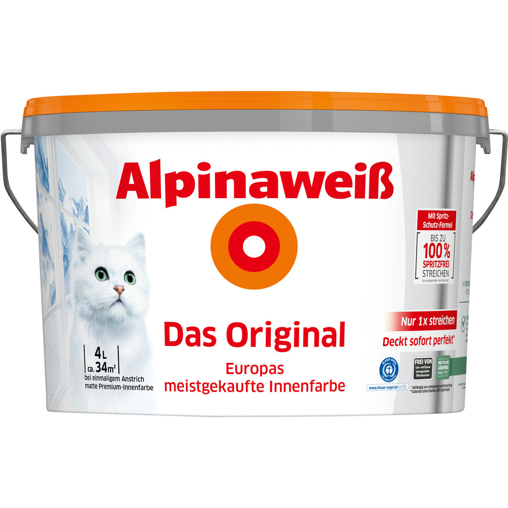 Alpinawei&szlig; Wandfarbe 4 Liter