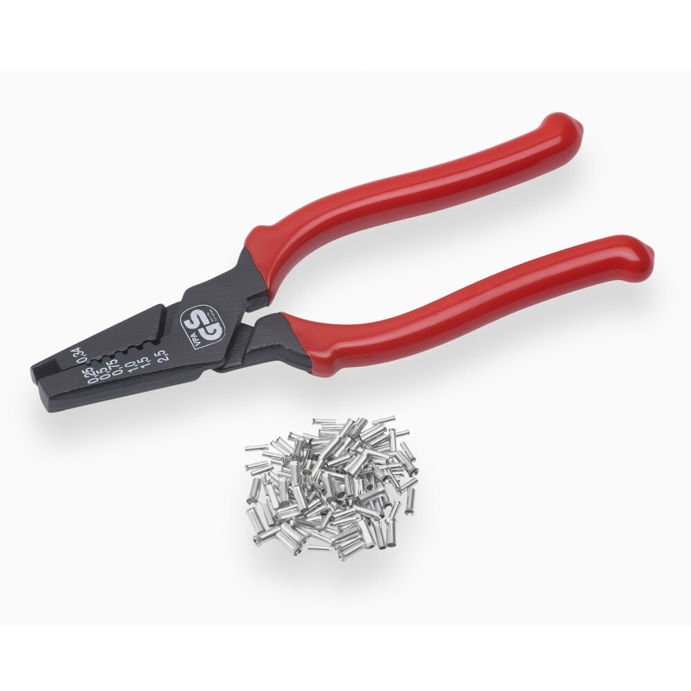 Crimpzange 0,25-2,5mm² Aderendhülsen Set 160mm Aderendhülsenzange Zange