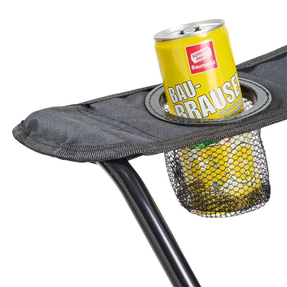 Campingstuhl klappbar schwarz mit Metallgestell und Tragetasche image number 2