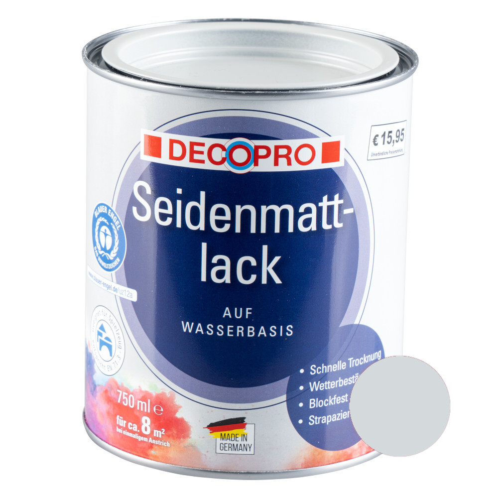 DECOPRO Acryl lichtgrau Seidenmattlack 750 ml image number 0