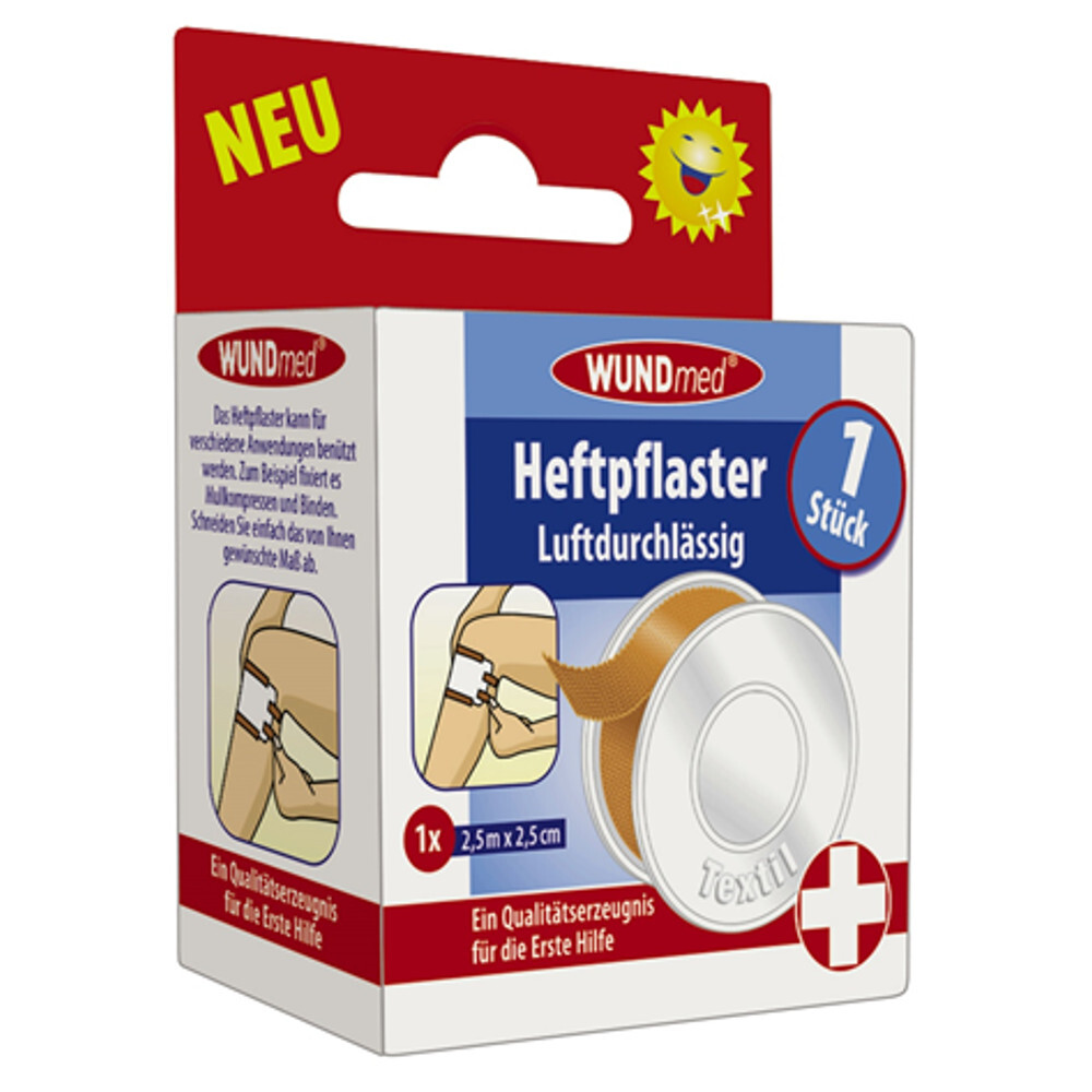 Heftpflaster 2,5 m x 2,5 cm mit Schutzhülle