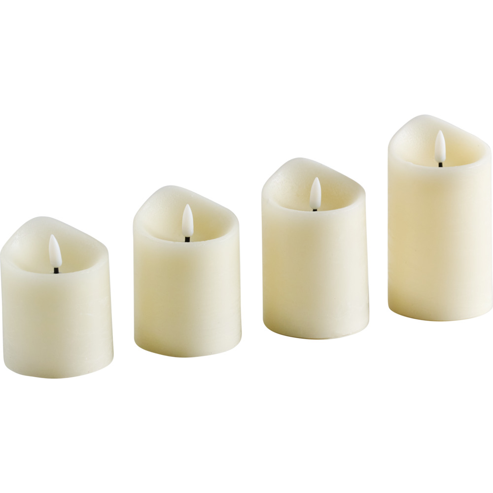 LED-Kerzen-Set 4er Set cremeweiß Flackereffekt