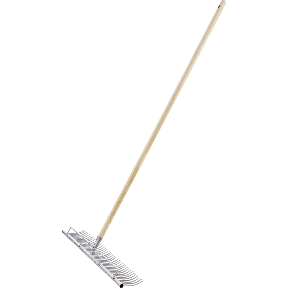 Gartenrechen 70cm Metall Holzstiel Fanggitter