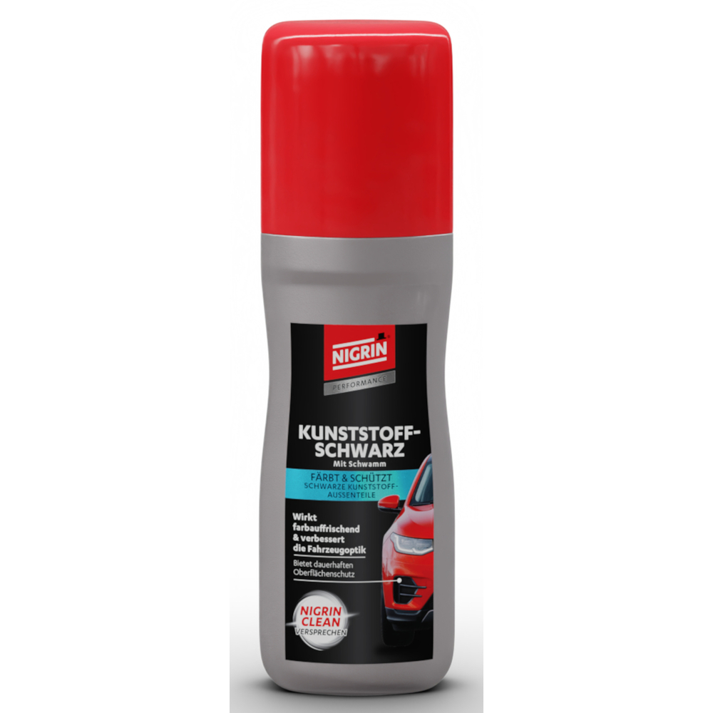 Nigrin Performance Kunststoff-Schwarz 75 ml mit Applikationsschwamm