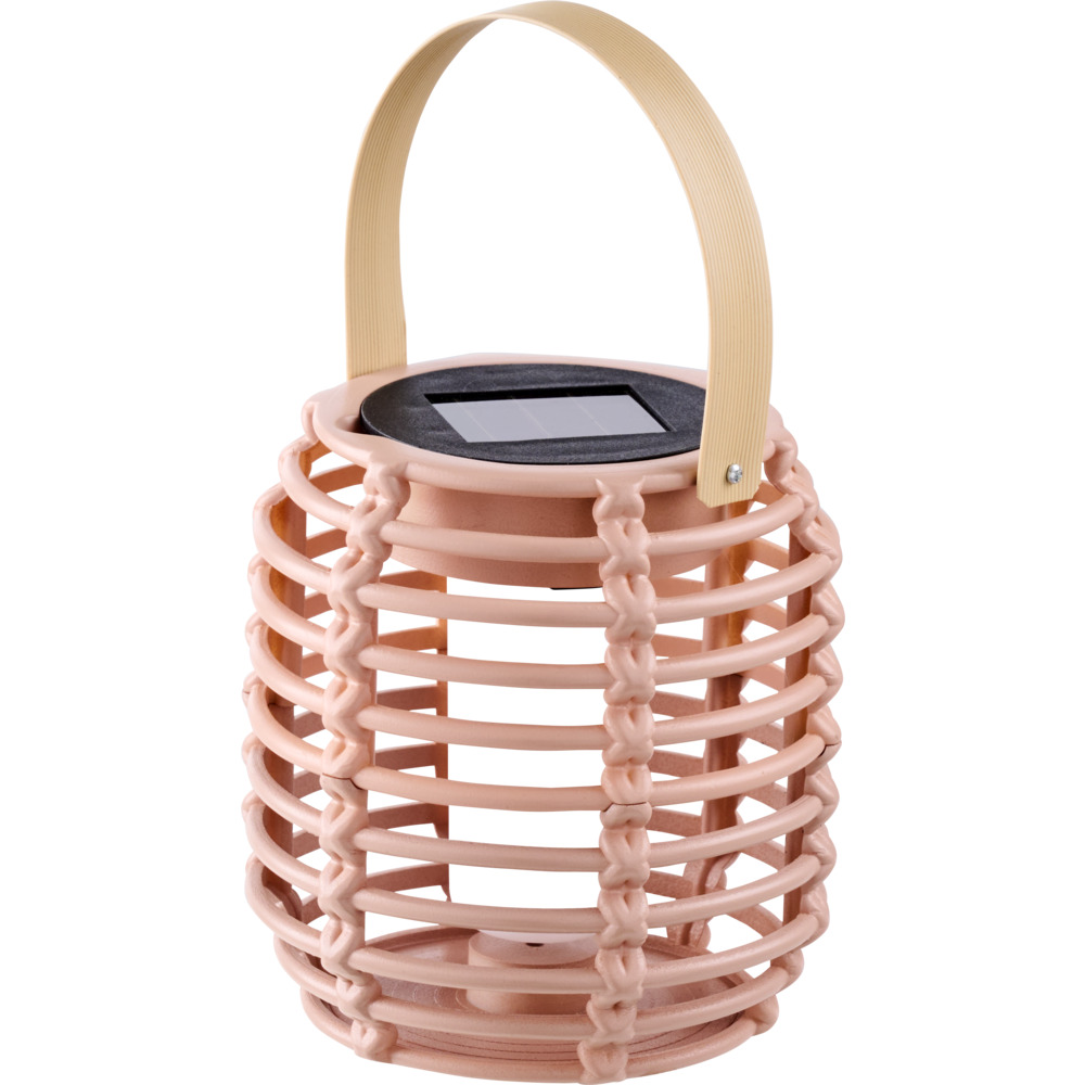 Solar LED-Tischleuchte Rattanoptik