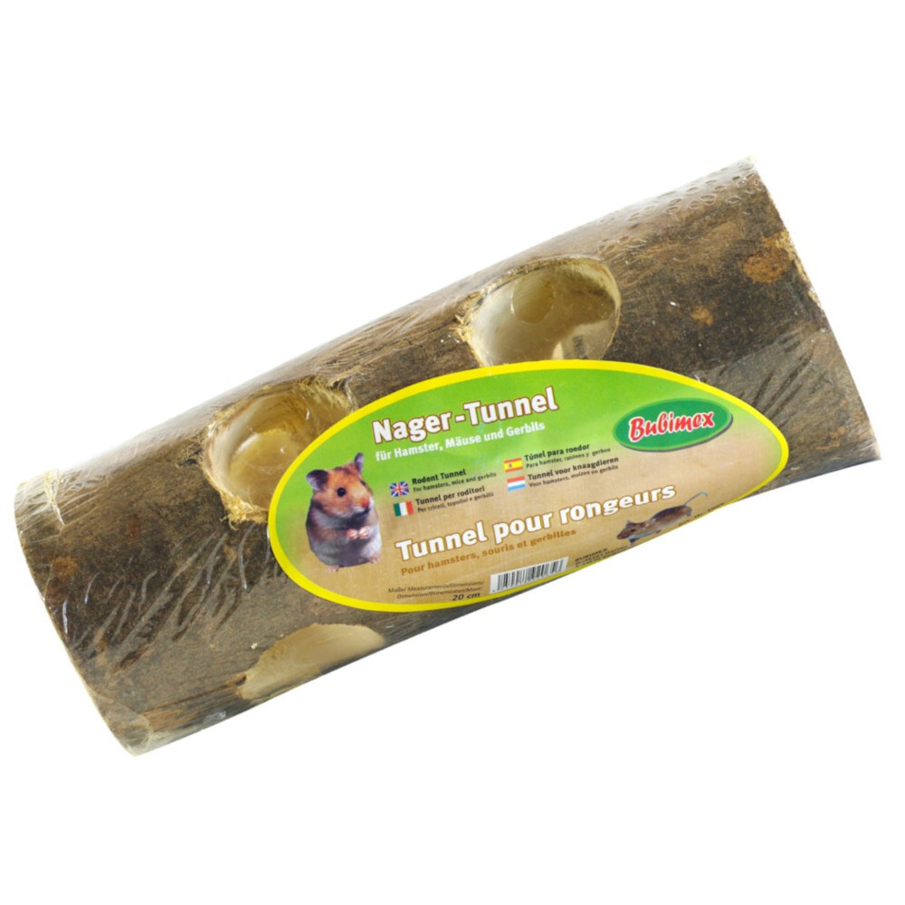 Holztunnel 20 cm mit Löchern für verschiedenste Nagetiere