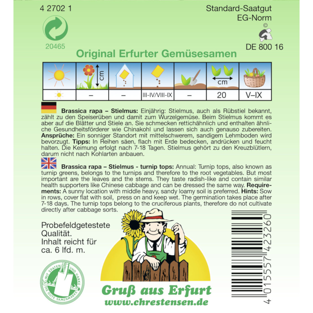 Saatgut Stielmus ca. 6 laufende Meter image number 1