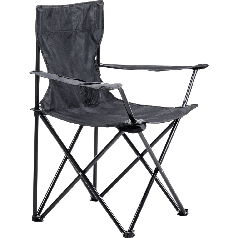 Campingstuhl klappbar schwarz mit Metallgestell und Tragetasche image number 1