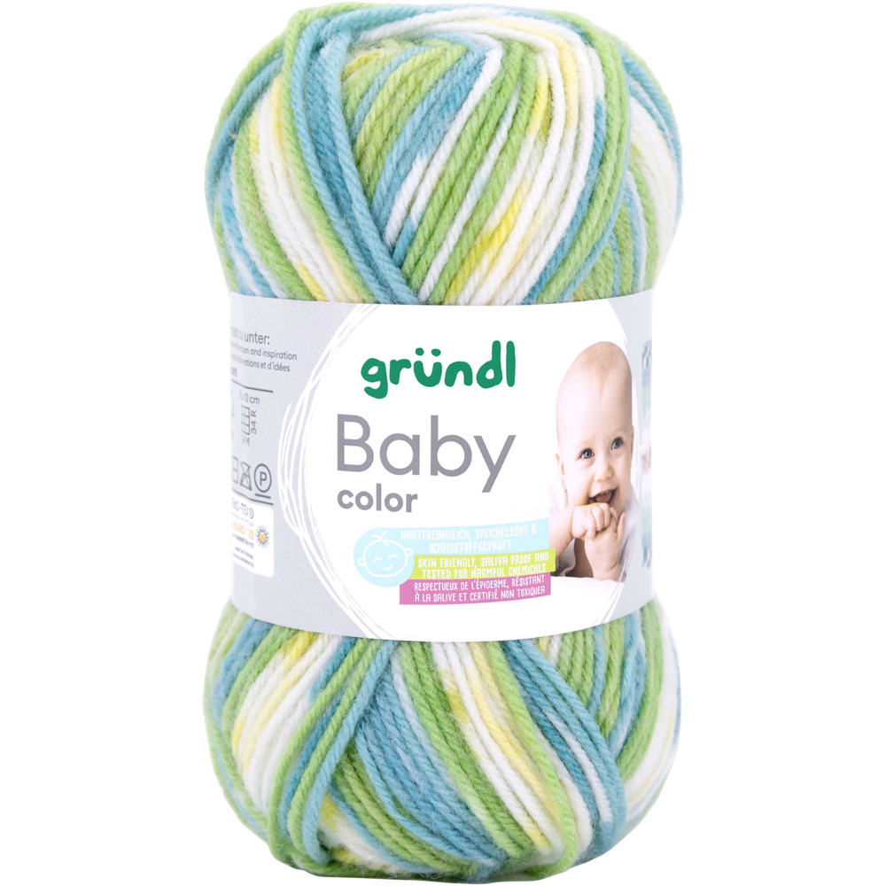 Baby Garn color 50 g grün multicolor