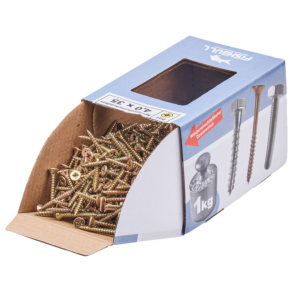 Spanplattenschraube 4,0 x 35mm PZ 1kg FISHBULL-Pack Senkkopf Vollgewinde Kreuzschlitz image number 3
